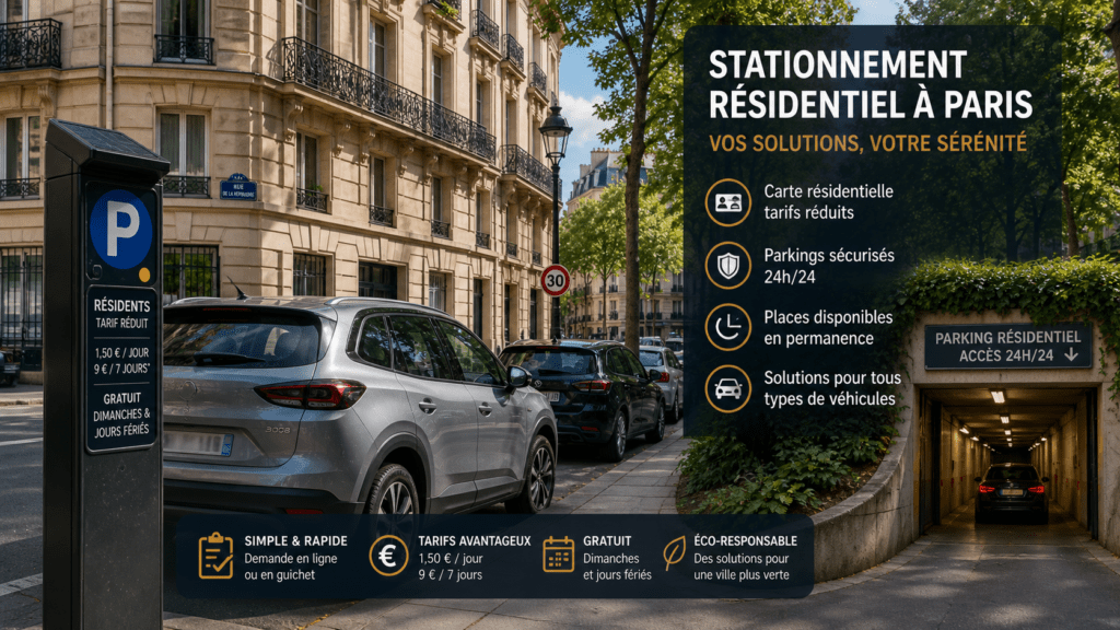 Stationnement résidentiel à Paris